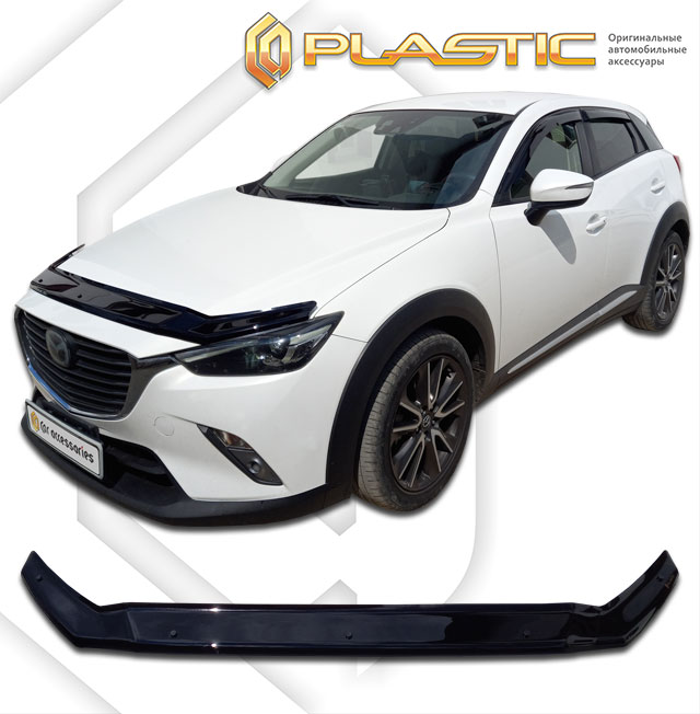 Дефлектор капота (Classic черный) Mazda CX3 I поколение, I поколение рестайлинг, джип/suv 5 дв.