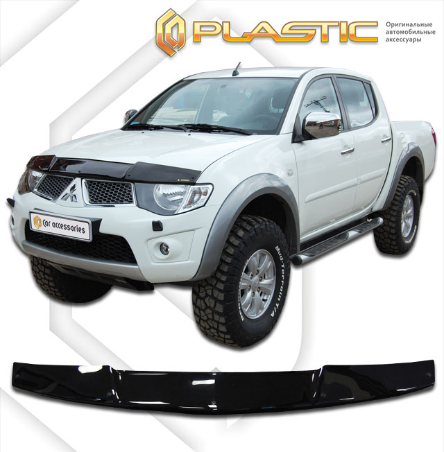 Дефлектор капота (Серия "Strong" черная) Mitsubishi L200 