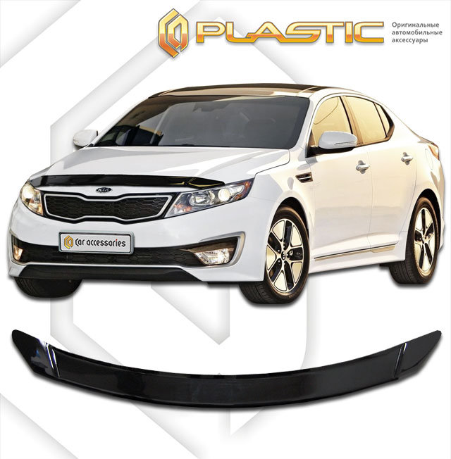 Дефлектор капота (Серия "Art" серебро) Kia Optima 