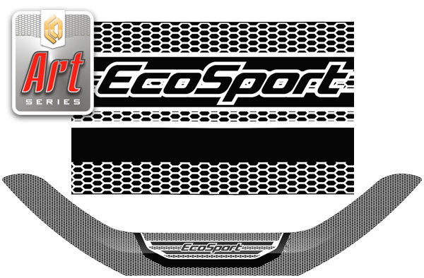 Дефлектор капота (Серия "Art" белая) Ford EcoSport 