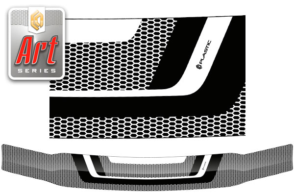 Дефлектор капота (Серия "Art" белая) Nissan Terrano Regulus