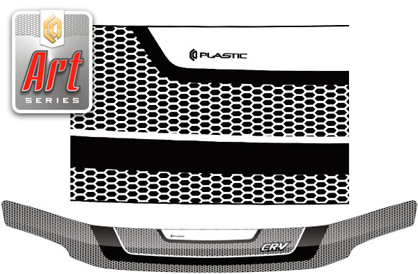 Дефлектор капота (Серия "Art" белая) Honda CR-V 