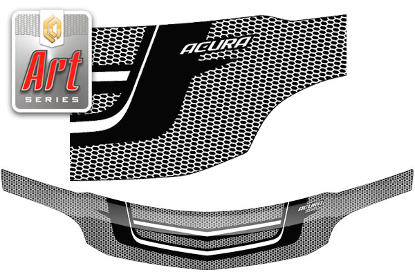 Дефлектор капота (Серия "Art" белая) Acura MDX 