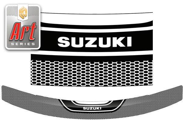 Дефлектор капота (Серия "Art" белая) Suzuki Grand Vitara 3 Door