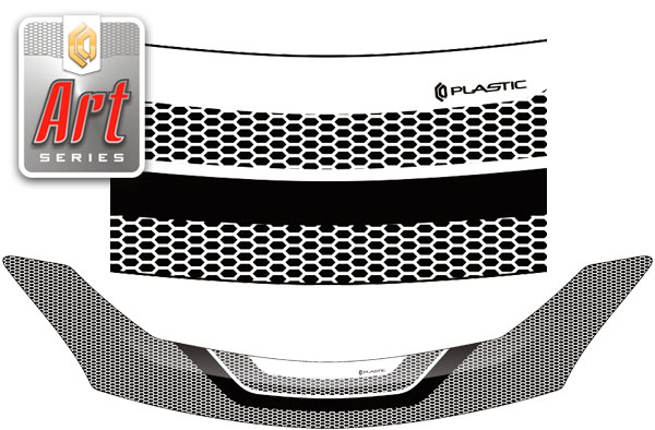 Дефлектор капота (Серия "Art" белая) Toyota Ractis 