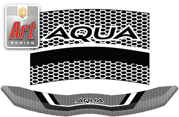 Дефлектор капота (Серия "Art" черная) Toyota Aqua 