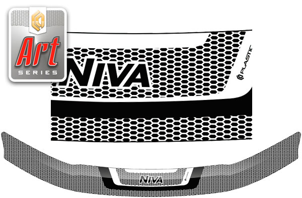 Дефлектор капота (Серия "Art" черная) ВАЗ Lada Niva Travel 
