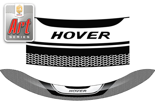 Дефлектор капота (Серия "Art" черная) Great Wall Hover H5 