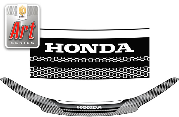 Дефлектор капота (Серия "Art" черная) Honda CR-V 