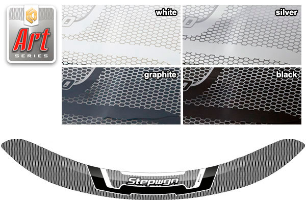 Дефлектор капота (Серия "Art" графит) Honda Stepwgn 