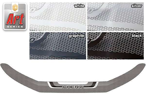 Дефлектор капота (Серия "Art" графит) Chery Tiggo 7L I поколение, джип/suv 5 дв., рынок РФ