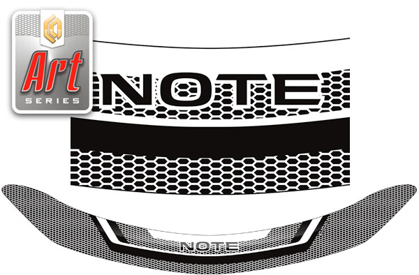 Дефлектор капота (Серия "Art" серебро) Nissan Note 