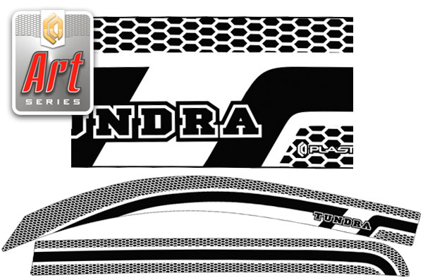 Ветровики дверей (Серия "Art" черная) Toyota Tundra Crew Max