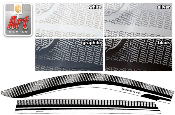 Ветровики дверей (Серия "Art" графит) Kia Sorento IV поколение, джип/suv 5 дв., рынок РФ 