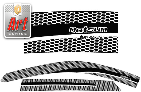 Ветровики дверей (Серия "Art" серебро) Datsun on-DO 