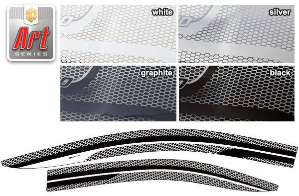 Ветровики дверей (Серия "Art" серебро) Toyota Corolla XII поколение, седан, рынок Японии