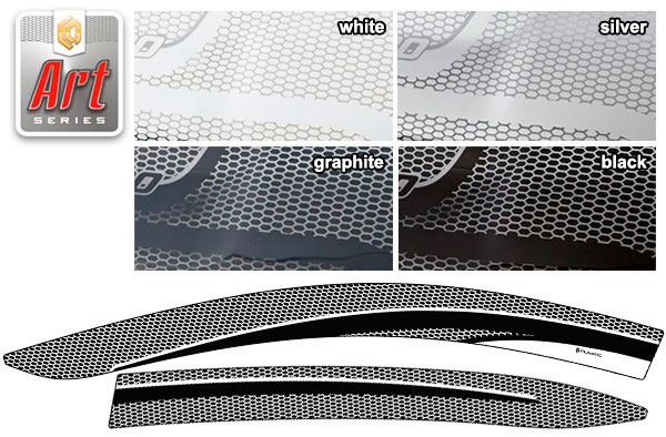 Ветровики дверей (Серия "Art" серебро) Mazda 3 седан