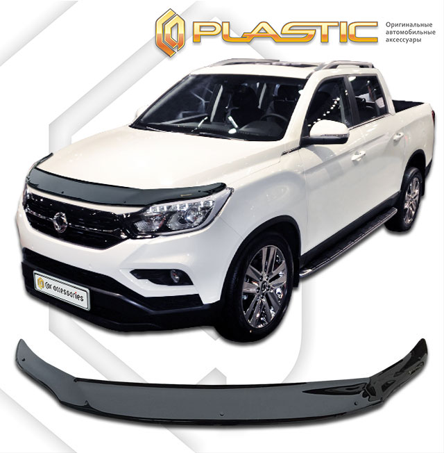 Дефлектор капота (exclusive) (Classic черный) SsangYong Rexton Sports I поколение, пикап, рынок Южной Кореи 