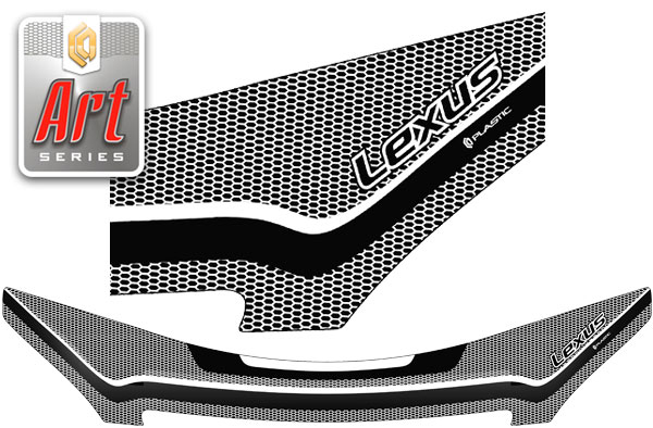 Дефлектор капота (exclusive) (Серия "Art" серебро) Lexus GX 470